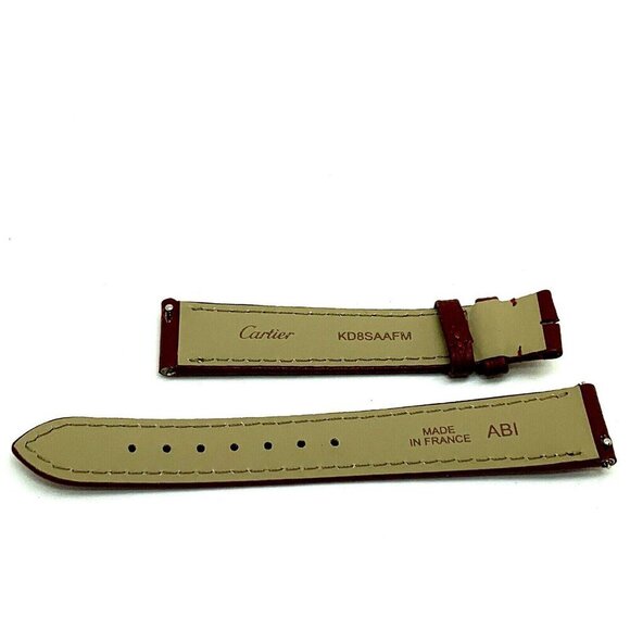 Cartier Tank Women's Watch Replacement Band Burgundy Leather Strap 16mm KD8SAAFM - Picture 6 of 7